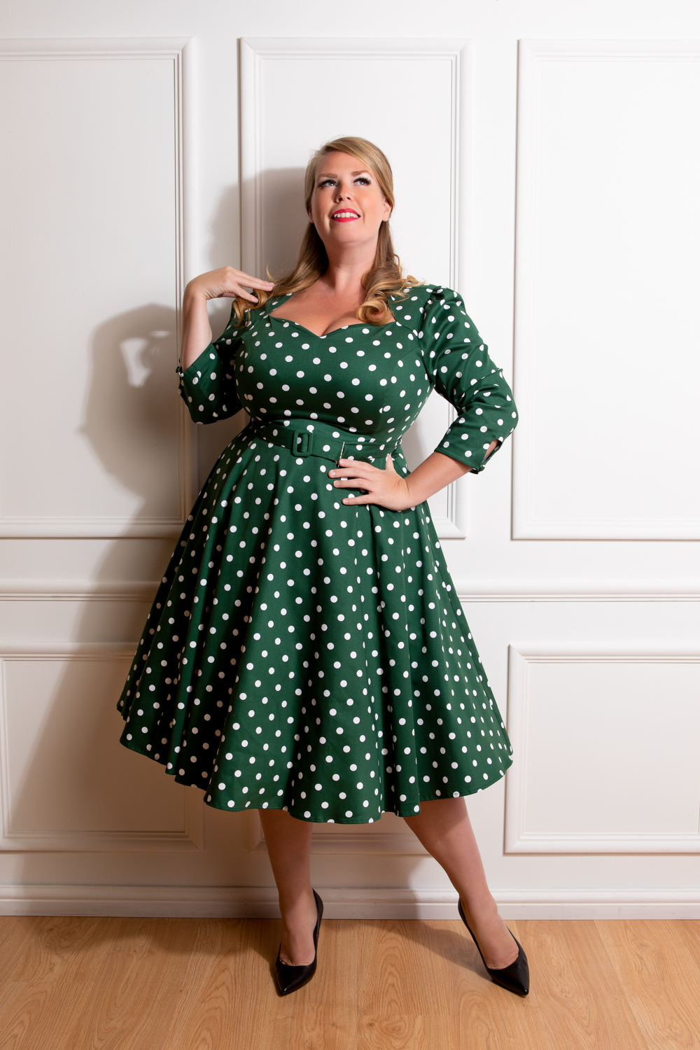 Natasha Cherry Swing Dress in Plus Size